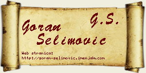 Goran Selimović vizit kartica